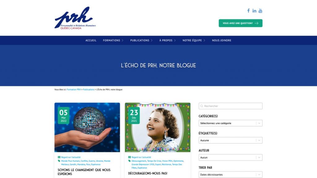 Site web - Formation PRH - Zonart